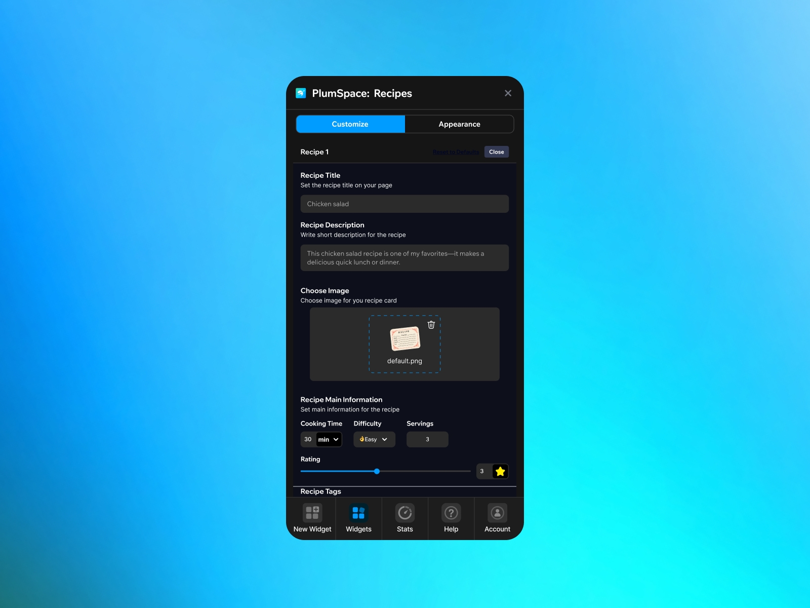 PlumSpace: Recipes Kit