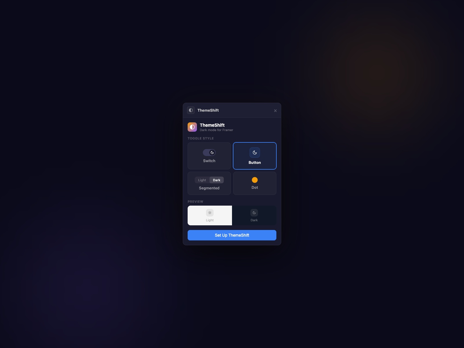 ThemeShift — Dark Mode Toggle