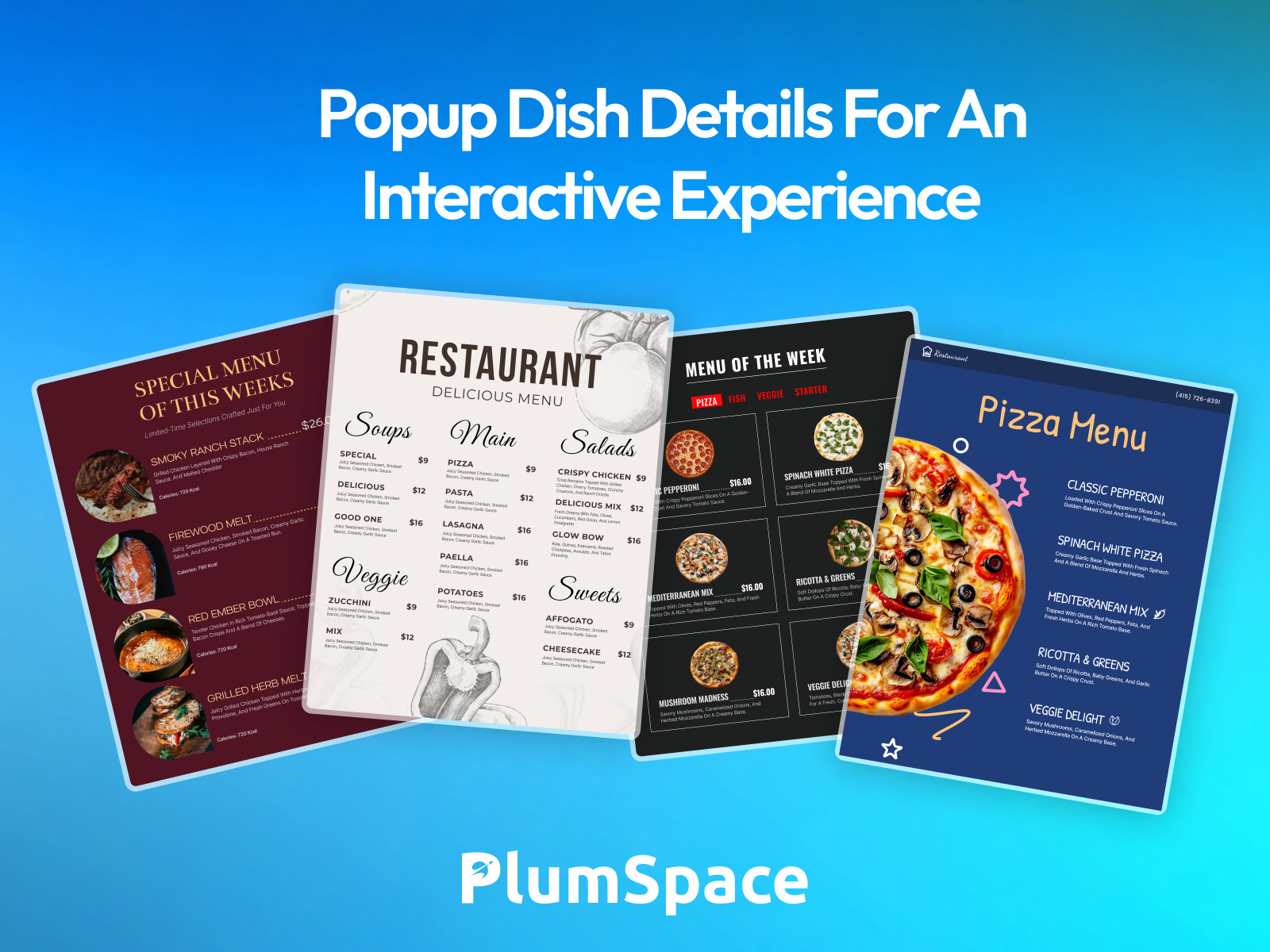 PlumSpace: Restaurant Menu