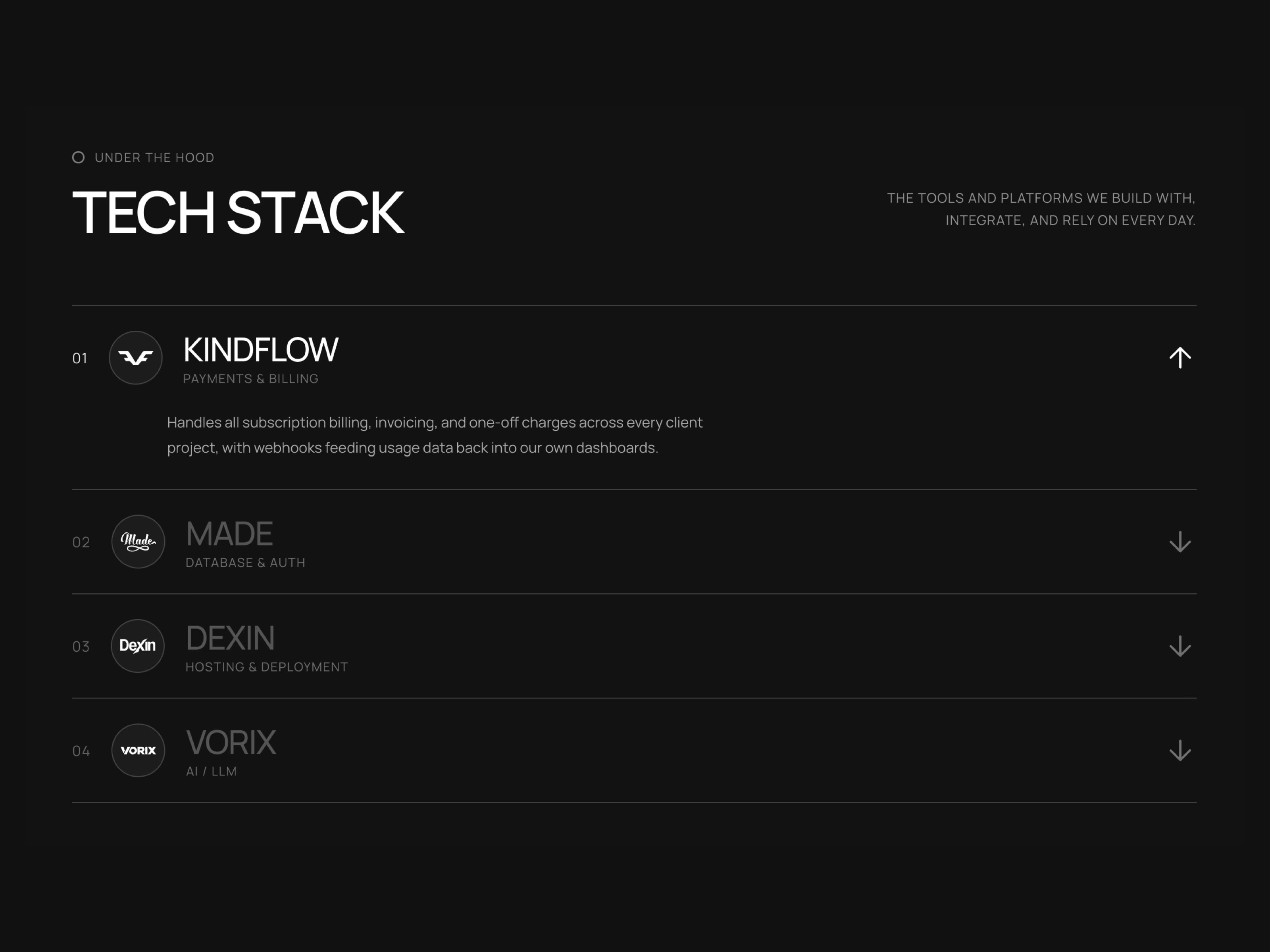 TechStack Section